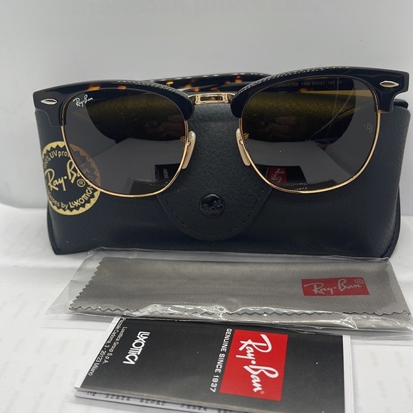 BNIB Ray ban 3016 Club master tortoise/brown NON Polarized Unisex sunglass - Picture 3 of 7